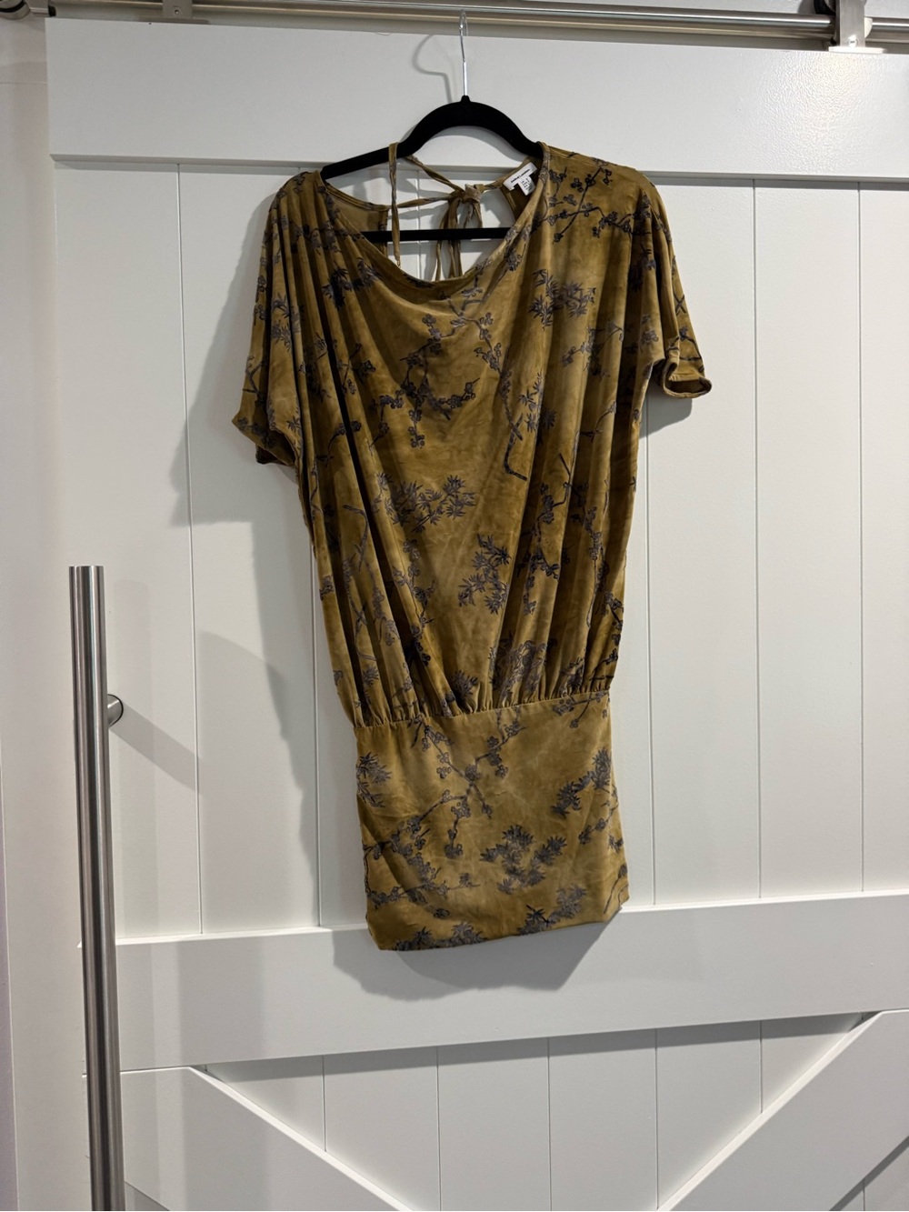 Jaded London Olive Floral Mini Dress with Back Tie